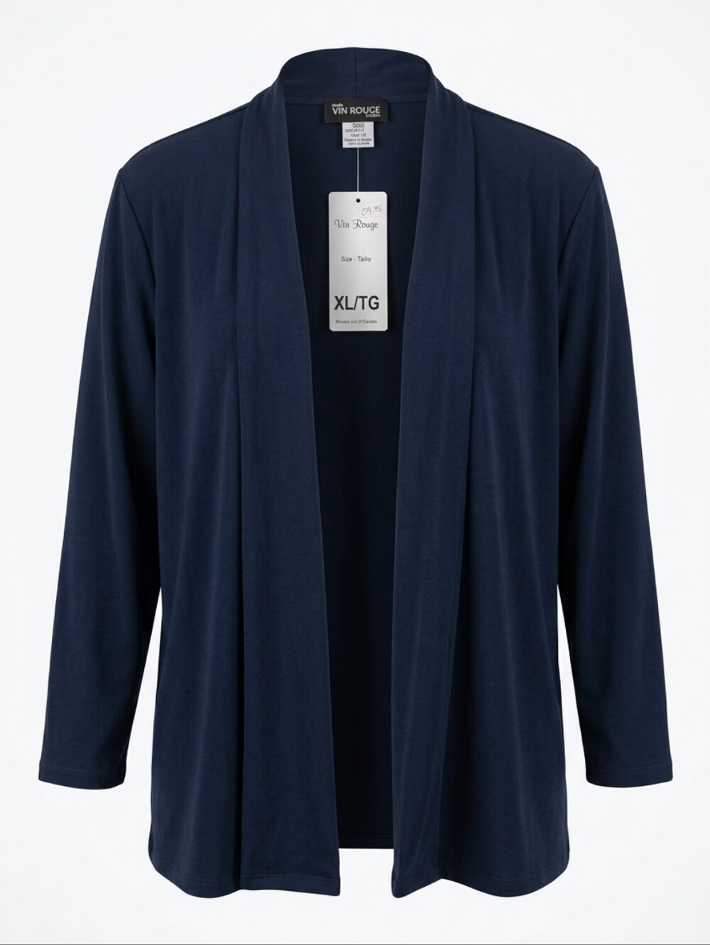 Vin Rouge Open-Front Navy Cardigan